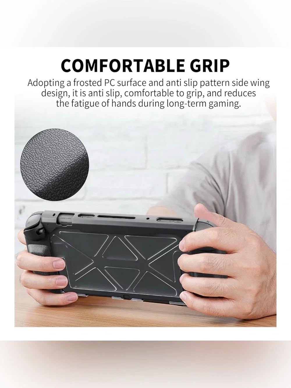 Nintendo Switch OLED Black Grip Case with Clear Back